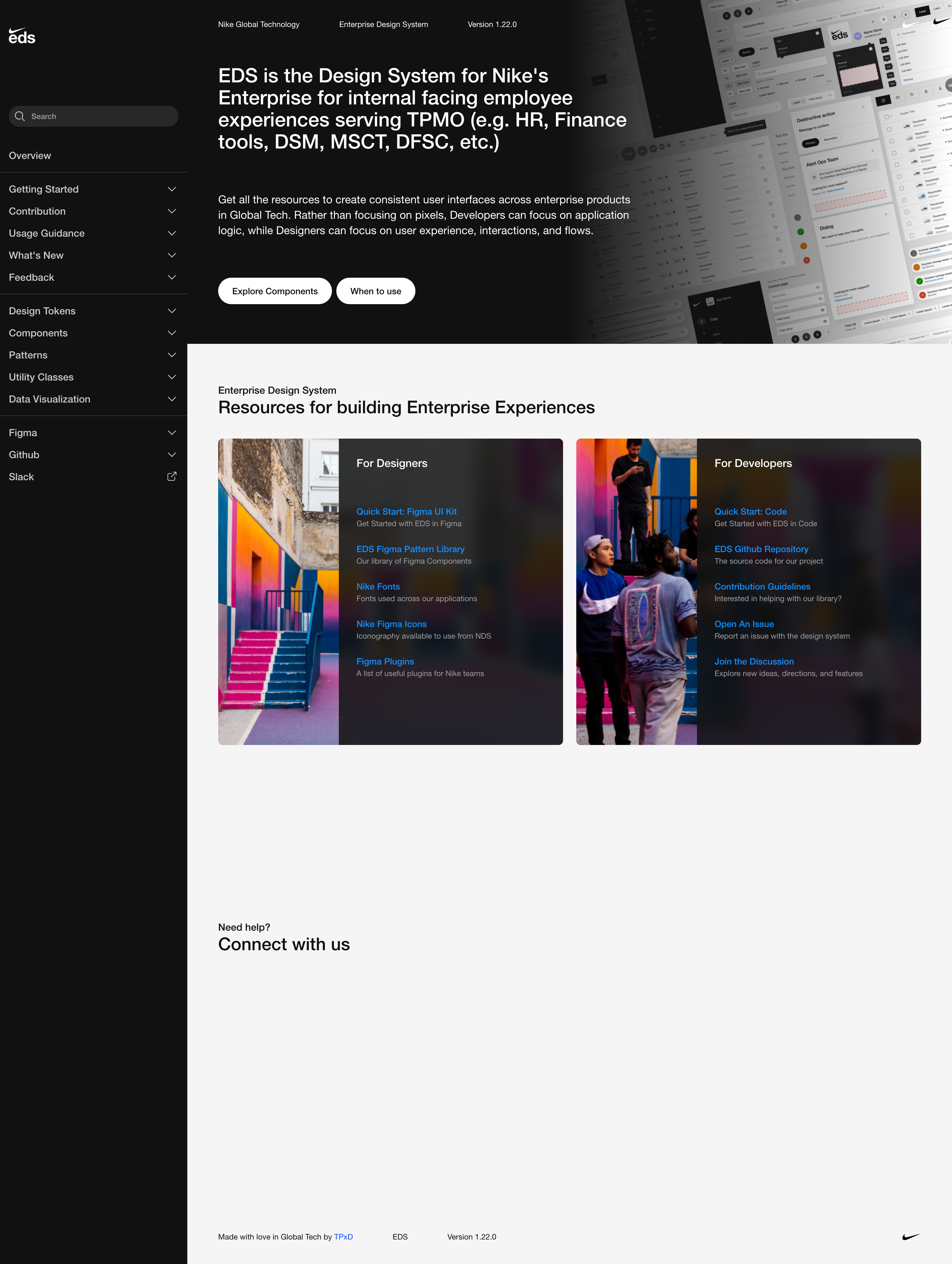 Enterprise Design System documentation homepage.